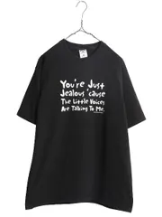 【お得なクーポン配布中!】 90s DON'T PANIC ジョーク メッセージ プリント Tシャツ メンズ L / 古着 90年代 オールド グラフィック 当時物 ヘビーウェイト ブラック