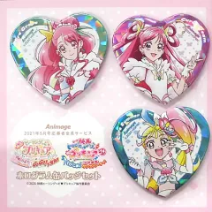 【中古】バッジ・ピンズ 集合 ホログラム缶バッジ3個セット 「映画ヒーリングっど プリキュア ゆめのまちでキュン!っとGoGo!大変身!!/映画トロピカル～ジュ!プリキュア プチ とびこめ!コラボ・ダンスパーティ!」 アニメージュ 2021年5月号 応募者全員