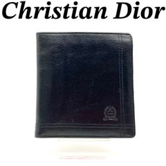 クリスチャンディオール 三つ折り財布 Wホック レザー ネイビー 70710 クリスチャンディオール 三つ折り財布 Wホック レザー ネイビー