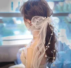 ウェディング ヘッドドレス　結婚式　ヘアアクセサリー　ブライダルリボン7/13