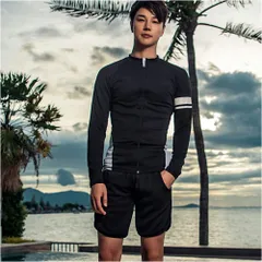 ☆ ワンカラー ☆ XLサイズ ☆ 水着 メンズ 2点セット ラッシュガードセット 水着 メンズ ラッシュ ガード セットアップ 長袖 上下セット フードなし 前開き 薄手 上着 フィットネス水着 サーフパンツ 海水パンツ 海水浴 プール アウトドア スポーツ