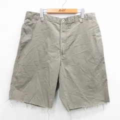 W38/古着 カルバンクライン ショート ブランド パンツ ショーツ メンズ 90s コットン ベージュ系 カーキ spe 25aug02 中古 ボトムス 短パン