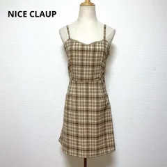 NICE CLAUP ナイスクラップ キャミワンピース ブラウン チェック柄