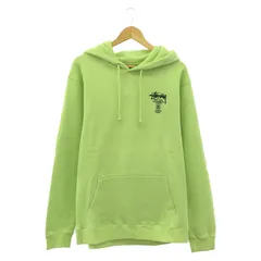 【中古】STUSSY WORLD TOUR ZIP HOODIE パーカー XL ライトグリーン ステューシー[10]