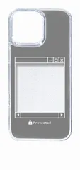 【新品未使用】iPhone16 Pro Max アイフォン16プロマックス クリア ハードケース (グレー) レトロパソコン風 フォトフレーム くすみカラー カバー スマホケース cl-ip16promax-407