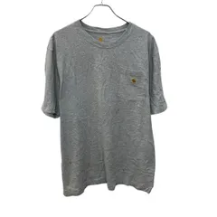 carhartt 半袖 ロゴTシャツ L ライトグレー プルオーバー ポケット付き ストリート カーハート 古着卸 アメリカ仕入 a705-5648