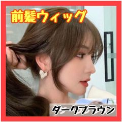 XU21　ダークブラウン 前髪 ウィッグ ぱっつん カツラ ナチュラル 自然★