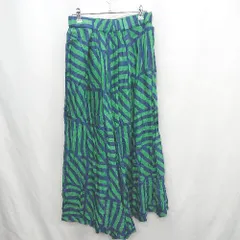 ◇ ◎●未使用● Θ HAKURAI 総柄 ウエストゴム フレアワイドパンツ サイズF グリーン系 レディース E  【1503050029735】