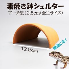 【素焼き鉢シェルター アーチ型 12.5cm】爬虫類　両生類　 熱帯魚　トカゲ　カメ　カエル　アクアリウム　素焼き　テラコッタ　レオパ　ヤモリ　ヒョウモントカゲモドキ　植木鉢　安い　リクガメ　保湿　ウーパールーパー