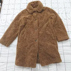 □ ⊇ UNIQLO ユニクロ 防寒性良好 長袖 ステンカラーコート サイズM ブラウン系 レディース E  【1508250000201】