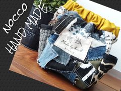 No.616【DENIM Remake✖️パッチワークバネポーチ】デニムリメイク👖サイドポケット♡ヒョウ柄