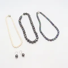 正規まとめ 4点 パールネックレス ピアス イヤリング シルバー刻印あり 真珠 パール 4点まとめて 大量セット 2000000 NSK SMZ