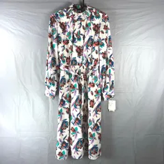 エージーバイアクアガール AG by aquagirl ワンピース 花柄 長袖 フレア ベルト紐 袖ボタン タグ付き 裏地付き ピンク 紫 白系 Sサイズ 930999