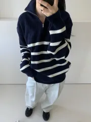 オーバーサイズ ハーフジップ ニット ／ アノラック