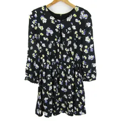 インデックス ワンピース 長袖 花柄 ブランド トップス 黒 レディース Mサイズ ブラック index 【中古】