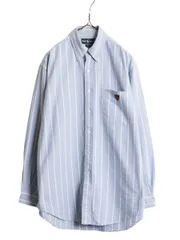 【お得なクーポン配布中!】 90s ラルフローレン オックスフォード ストライプ 長袖 ボタンダウン シャツ メンズ M オールド ポロ 長袖シャツ ワイシャツ ワンポイント