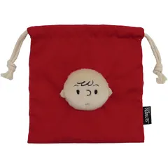  スヌーピー ボアフェイス巾着　ピーナッツ チャーリーブラウン　５０ｓ 