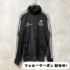 古着 used　Adidas アディダス　長袖トラックジャケット　ジャージ　黒　ブラック　プリント　レトロ