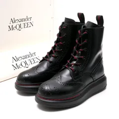 お値下げアレキサンダー・マックイーン レースアップレーザーロングブーツ