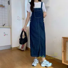 レディース レディス ボトムス ジャンバースカート サロペット ロング丈 無地 20代30代40代 ワンピース デニムワンピース ロング ゆったり 体型カバー 2021#cupload38328