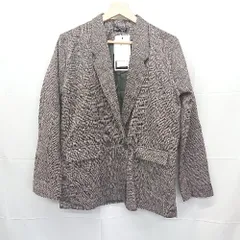 ◇ ⊇ 未使用 デイ クローゼット チェック柄 長袖 テーラードジャケット サイズM ブラウン系 マルチ レディース メンズ E  【1507010008341】