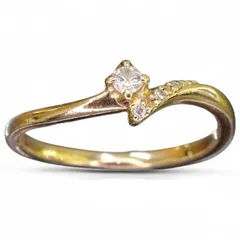 10金 K10 ゴールド GOLD 4°C ヨンドシー 天然ダイヤモンド4粒 デザイン リング 指輪 約11号 総重量約1.43g ジュエリー 宝石 貴金属 メンズ レディース ユニセックス 男女兼用 普段使い【商品管理番号】AC90404230