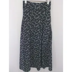 ◇ FREE'S MART フリーズマート ウエストゴム 花柄 ロング フレア スカート サイズFR ブラック ホワイト レディース  【中古】 【1203170001375】