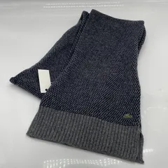 KO3304□ラコステ ウール×ナイロン ニット マフラー グレー