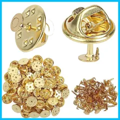 【在庫処分】ピンズ ラペルピン タックピン バタフライクラッチ ピンバッジ ピンバッジ 金具 蝶タック パーツ 蝶タック金具 留め具 バタフライ型留め具と土台の広い針 50セット 服飾小物のDIY ブートニアのDIY バタフライ型留め具 ハンドメイド ピンバッ
