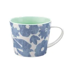 Wpc. Patterns マグカップ 花と鳥 ブルー 【大きめサイズ】大容量400ml レディース スープカップ 電子レンジOK 食洗器OK 北欧 花柄 キッチン コップ 食器 オフィス おしゃれ 可愛い 女性 W028-9150-204