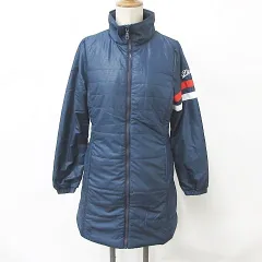 フィラ FILA GOLF ゴルフ ワンピース コート 中綿 ジップアップ スタンドカラー 紺 白 赤 ネイビー ホワイト レッド M