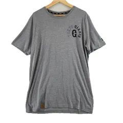 極美品 UNDER ARMOUR アンダーアーマー 両面プリント 春夏 SS 半袖Tシャツ コットン グレー メンズ 3XL ベースボールTシャツ【古着】【中古】【送料無料】
