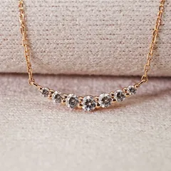 美品 4℃ K10 スマイル ライン カーブ ネックレス◎/24-4855S