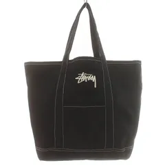 ステューシー STUSSY トートバッグ ハンドバッグ キャンバス ロゴ刺繍 黒 ブラック /YI3のサムネイル