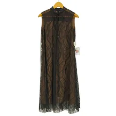 【美品】アナイ ロング丈 ラメチュールスタンドワンピース ブラウン M ANAYI - 【美品】アナイ ロング丈 ラメチュールスタンド