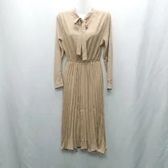◇ Θ◎ ●未使用● a lot of love ア ロット オブ ラブ プリーツ 長袖 ロング ワンピース サイズM ベージュ レディース E  【1410290073131】のサムネイル