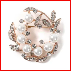 【人気商品】TIGLOSS ブローチ コサージュ パール セレモニー シルバー ゴールド [ティグロス] フォーマル リング ジャケット スーツ ギフト 結婚式 お呼ばれ ドレス パーティー ピン クリップ おしゃれ 花 りぼん 専用BOX付（ゴールド）