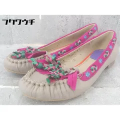 ◇ COCUE コキュ モカシン シューズ サイズ23？ ベージュ ピンク系 レディース 【中古】 【1002801531584】
