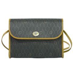 本物 クリスチャン ディオール Christian Dior ハニカム柄 ショルダーバッグ ポシェット PVC ブラック バッグ 中古 【フォロー割】