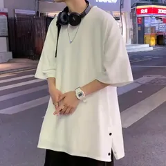 メンズ 大きいサイズ ストリート 吸水速乾 白 ストレッチ 半袖 シャツ 3XL ホワイト ゆったり オーバーサイズ ビッグ