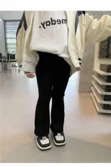 リブレギンス フレアリブパンツ 女の子子供服 リブ スリット スキニー ボトムス ロングパンツ パンツ WEP7666