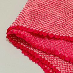帯揚げ 絞り 濃ピンク 単色 総絞り 着付け 和装小物 生地 布地 手芸材料【中古】【ネコポス配送】