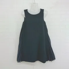 ◇ MERCURYDUO マーキュリーデュオ プリーツ 切替 ノースリーブ ミニ ワンピース サイズS ネイビー レディース E  【1303140009643】