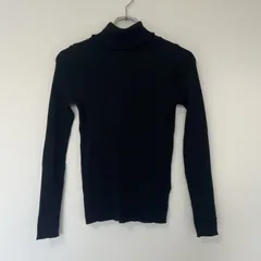 【KUMIKYOKU】組曲　ブラック　2　トップス　長袖　リブニット　タートルネック　無地　シンプル