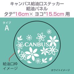 ダイハツキャンバス・給油口ステッカー A／給油パネル・タテ16cm×ヨコ15.5cm〈タテ楕円〉