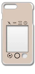 【新品未使用】iPhone7 Plus iPhone8 Plus アイフォン7/8プラス クリア ハードケース (ベージュ) カメラアプリ風 フォトフレーム くすみカラー カバー スマホケース cl-iphone7plus-411