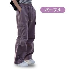 무료 배송 퍼플 코튼 100% 걸스 쾌적 롱 팬츠 사이드 포켓 ​​옷자락 어저스터 첨부 여자 느긋하게 신기 쉬운 통기성 한국 어린이 옷 120cm 130cm 140cm 150cm 160cm 170cm