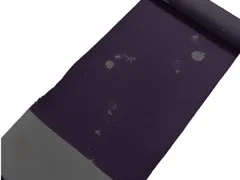 小紋反物【正絹】【明紫】【雪輪・うさぎ】【絹100％】【未仕立て】