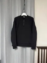 】 105 ZARA(ザラ) ハーフジップ パーカー （ zara L ハーフ ジップアップ 黒 ）