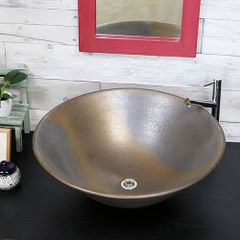 信楽焼 手洗い鉢 洗面ボウル 陶器 直径61cm 大型サイズ 金彩ソリ型(特大)手洗い鉢 tr-4096
